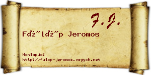 Fülöp Jeromos névjegykártya