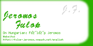 jeromos fulop business card